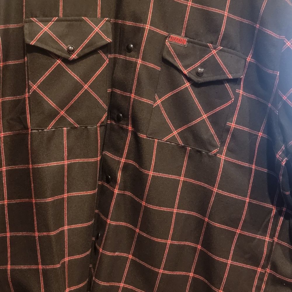 DIXXON THE GRIDLOCK FLANNEL Black and Red Checkered Men's Shirt